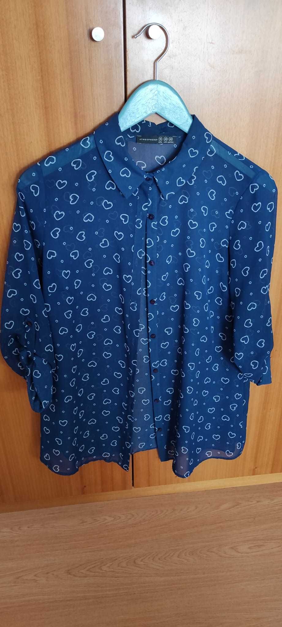 Blusas finas muito práticas e elegantes, em tons de azul, T38 e.40