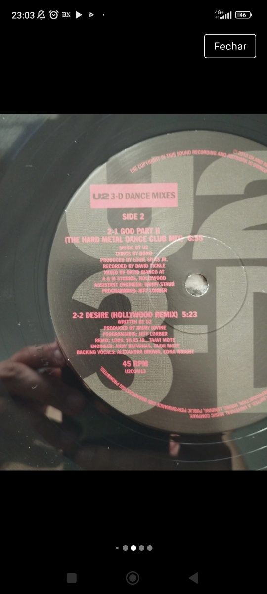 Vinyl U2 3-D DANCE MIXES usado 1 vez