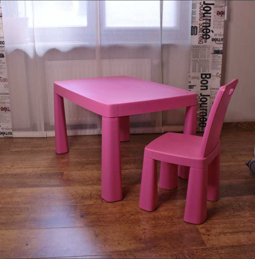 Столик 2 стульчика долони пластиковый детский розовый стіл стільці