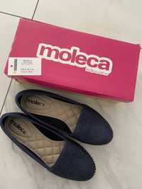 Buty mokasyny Moleca brokatowe Tela Glamour made in Brazil baleriny