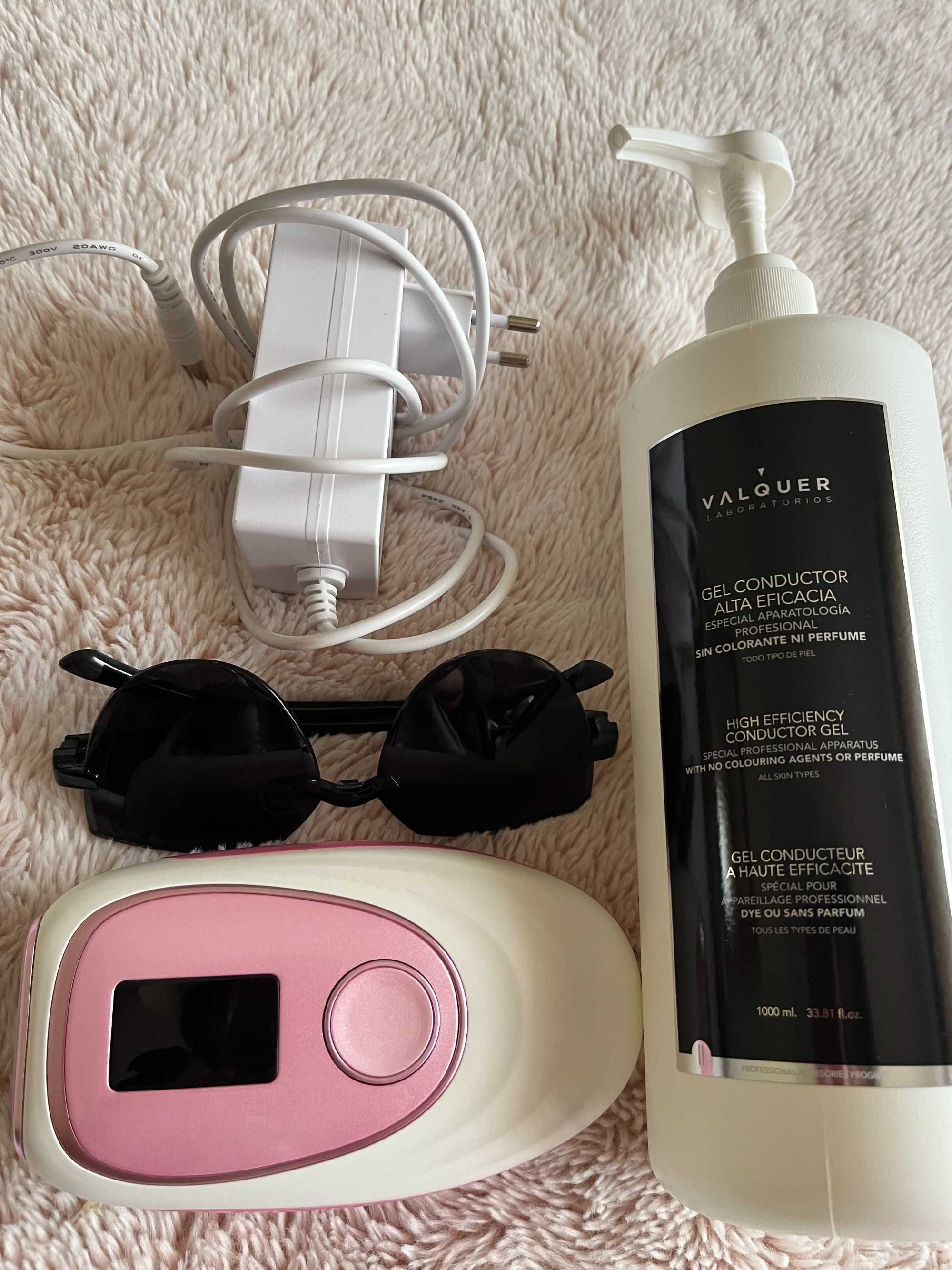 Depiladora IPL Luz Pulsada NOVA + óculos + gel condutor