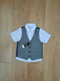 Нарядный набор/жилет/белая рубашка для мальчика с коротким рукавом