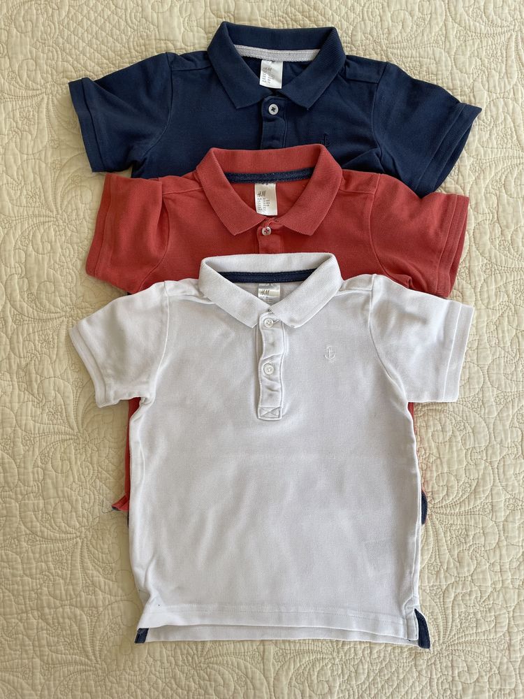 Komplet 3 koszulek polo H&M r. 86/12-18 m-cy