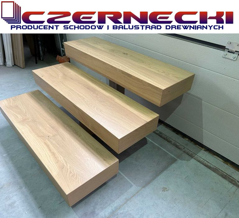 Stopnie półkowe dębowe schody wspornikowe dąb słoneczny