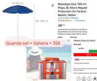 Conjunto Guarda-Sol & Geleira Praia / Beach Umbrella & Cooler Set