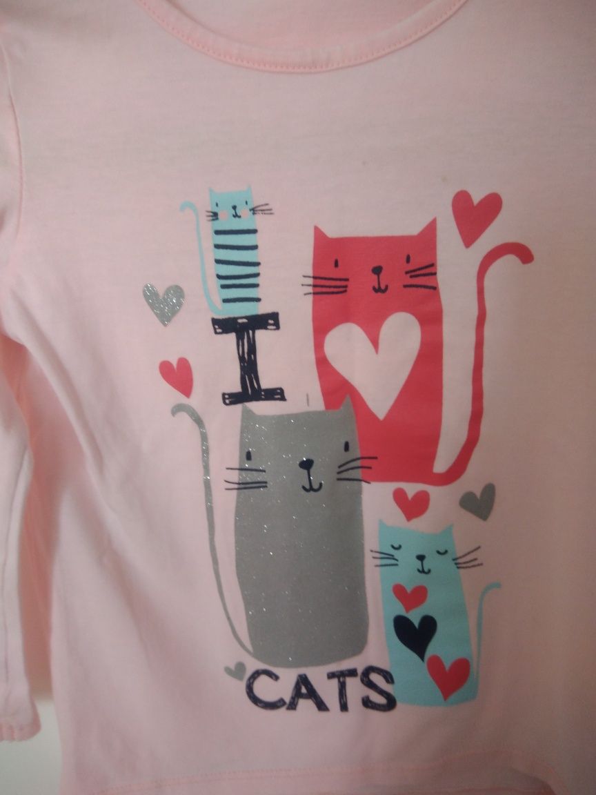 Sweterek i bluzeczka kot kotek 116 dziewczynka