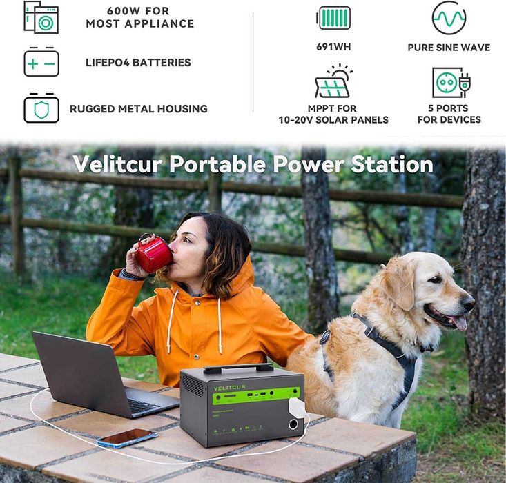 Зарядна станція-повербанк Velitcur 691 Wh (216000mAh) LiFePO 110В