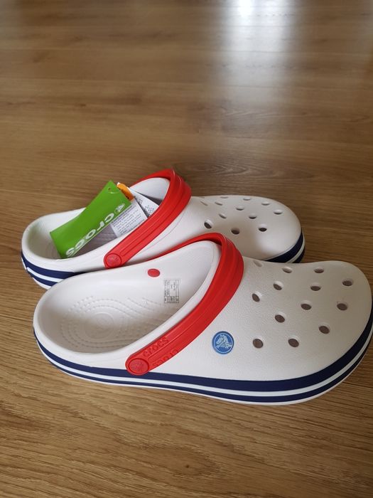 NOWE gumowe klapki CROCS białe 40/41 wkładka 26cm