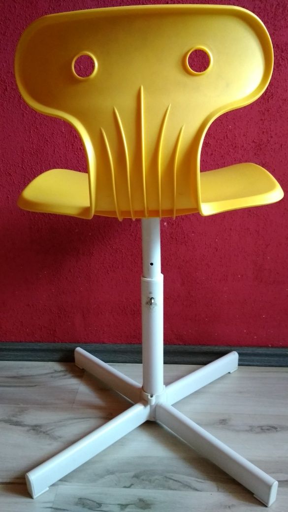 Krzesło młodzieżowe dziecięce Ikea MOLTE biurowe żółte