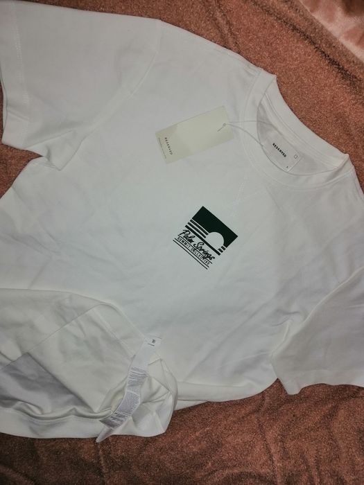 Reserved Strukturalna Koszulka bluzka t-shirt Regular. Z haftem. Nowa