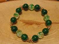 Unikatowa zielono-złota bransoletka wyrób handmade