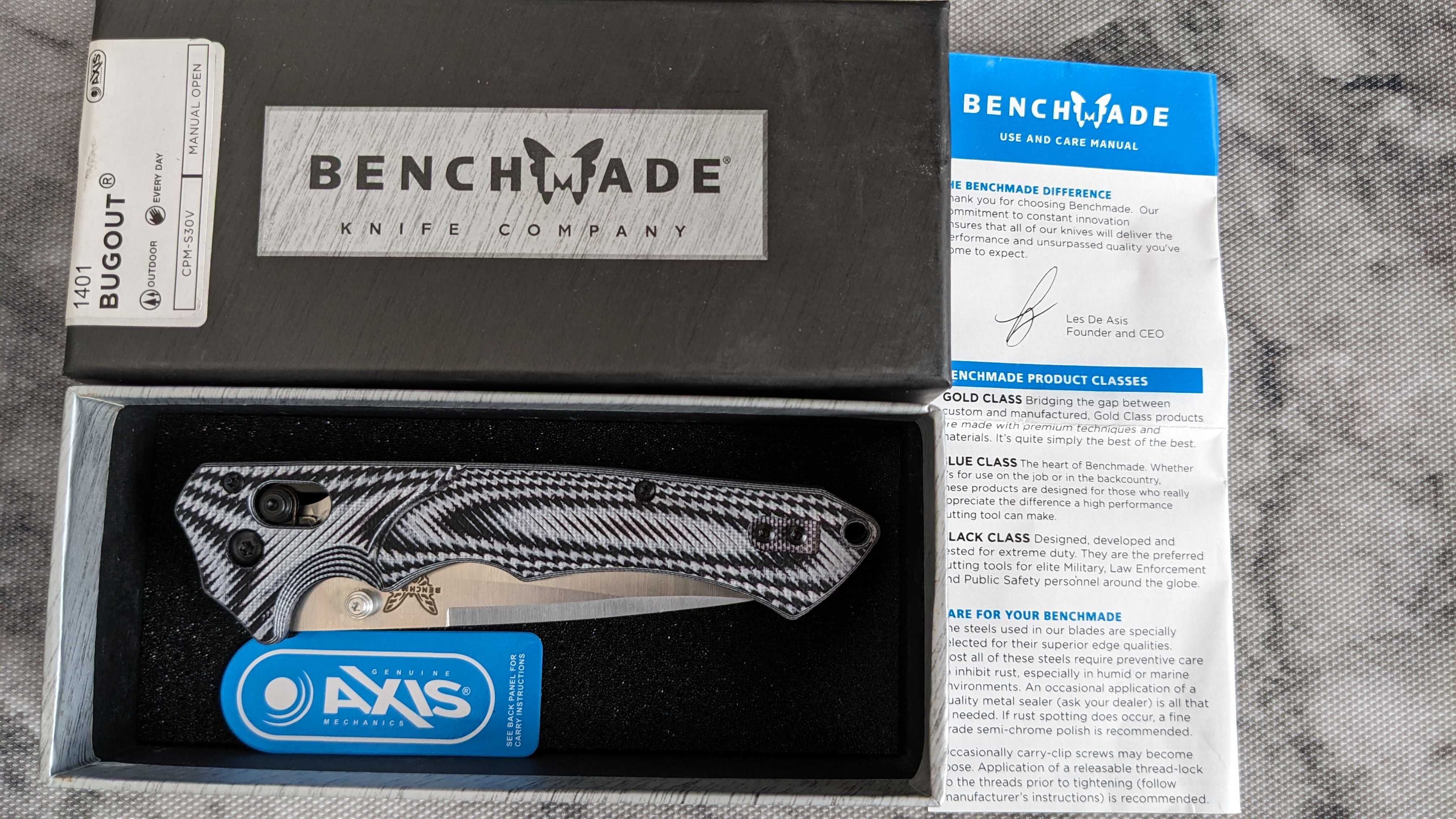 Benchmade Bugout 1401, Axis Lock,складний ніж EDC,нож складной