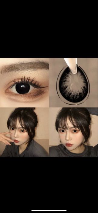 Контактн чорні лінзи аниме Лолита лялькові черные линзы кукольные