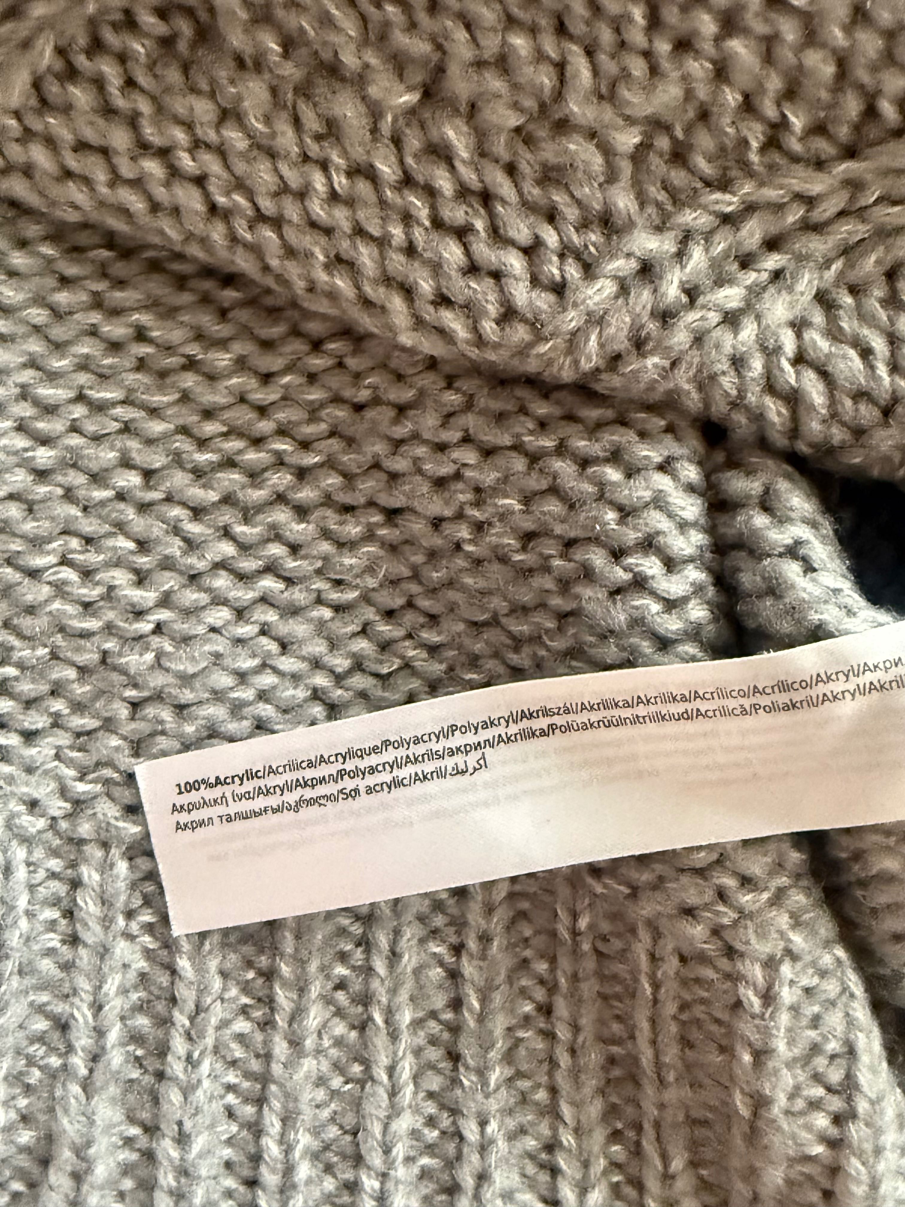 Sweter półgolf Calliope, rozmiar L, gruby warkocz, szary