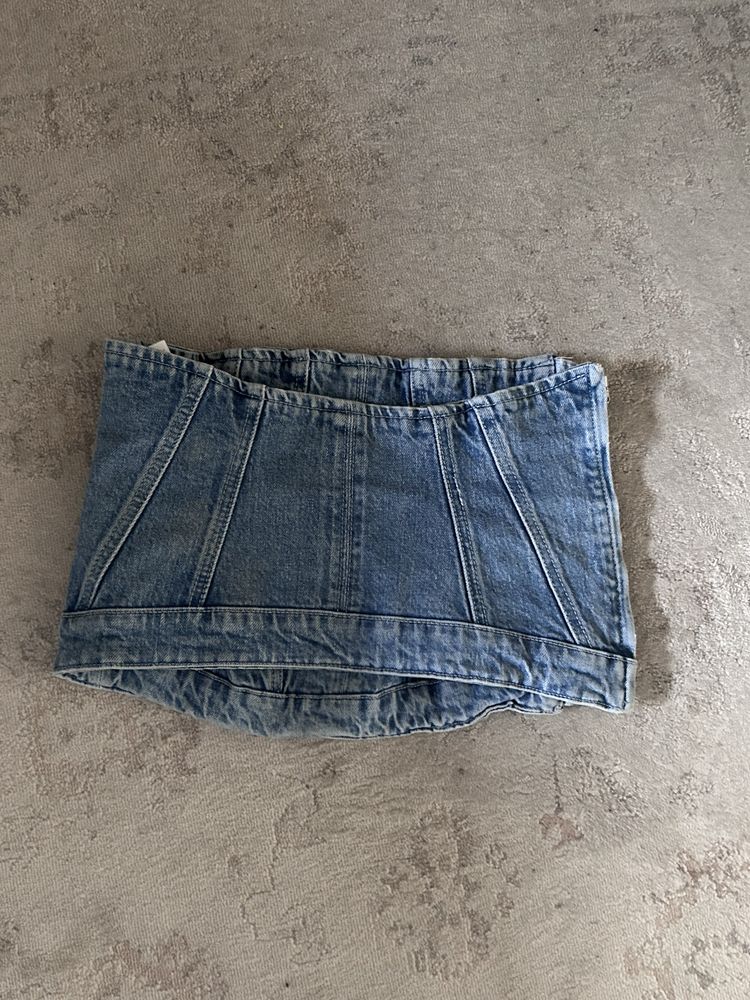 Джинсовий корсетний топ Zara