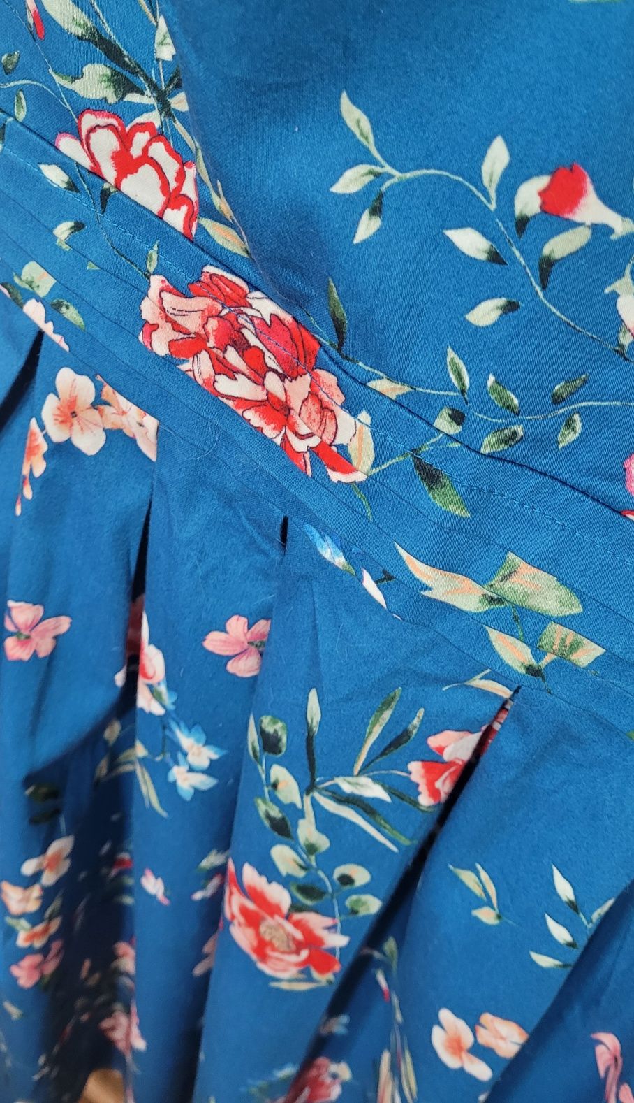 Sukienka niebieska w kwiaty r. XS 34 Orsay wiosna lato