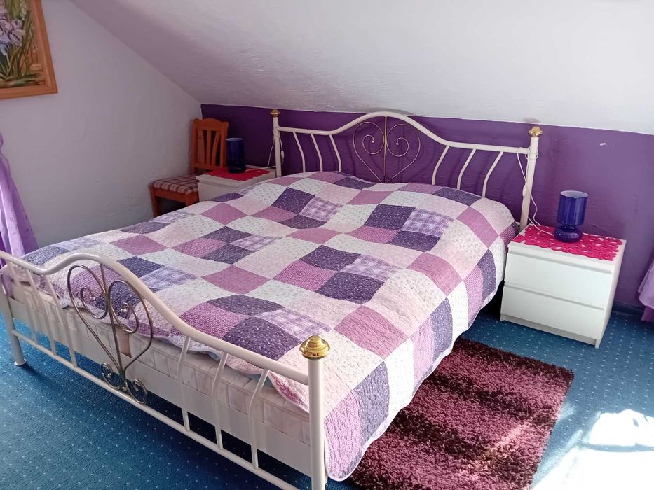 Lozko 2x2/metalowe-biale+ komodki