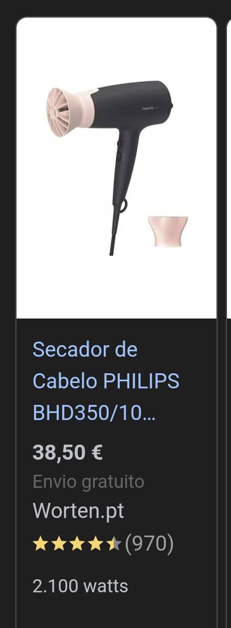 Secador Philips 2100w