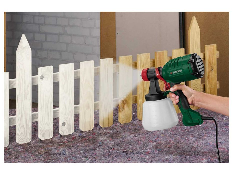 Parkside PISTOLET NATRYSKOWY 450 W 4 DYSZE 1,2L pojemnik najnowszy