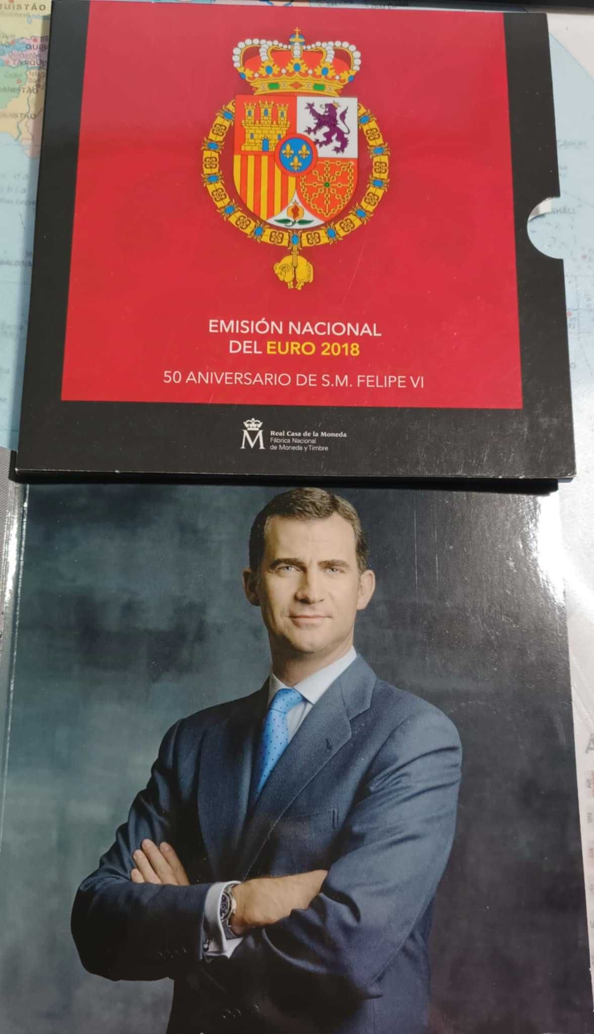 Espanha - 2018 - Carteira ano 2018-Santiago e 50º aniv. do rei Filipe