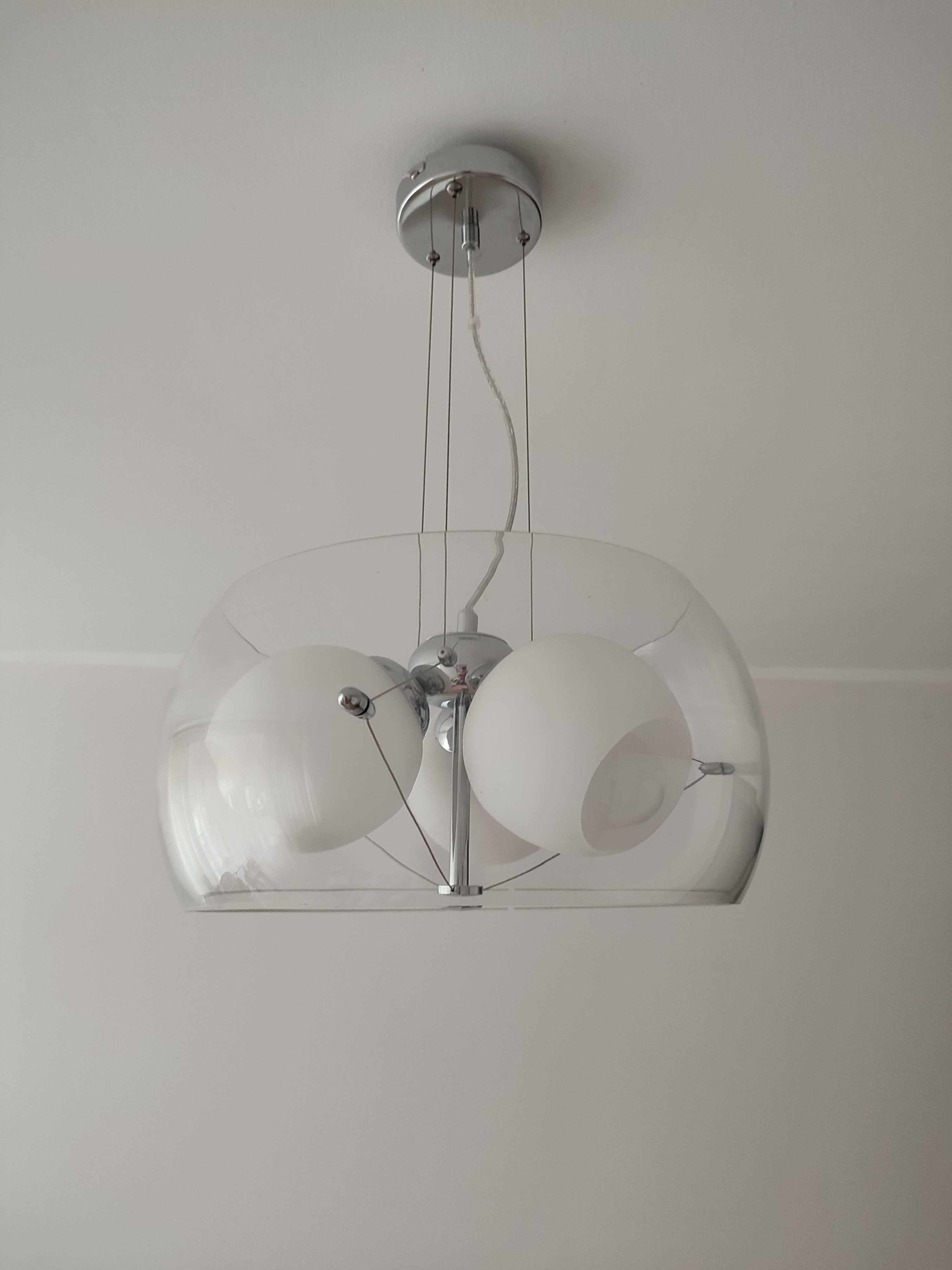 Lampa design szklana zwis kule spotlight 3xE27