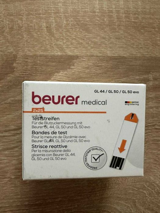 Beurer 50 x Paski testowe do pomiaru poziomu glukozy we krwi