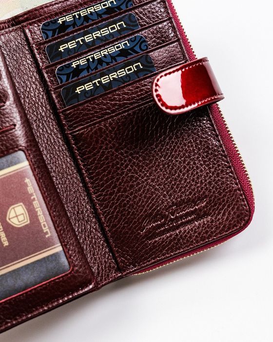 lakierowany portfel damski na karty rfid - peterson
