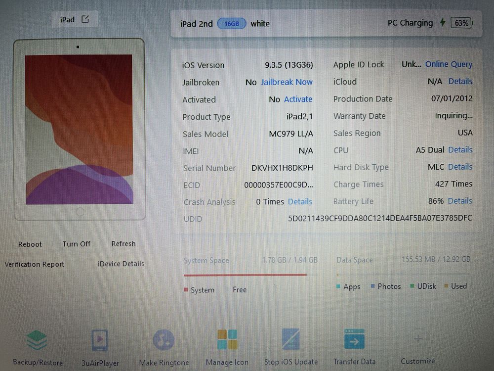 Apple Ipad 2nd 16/32gb a1395 a1396