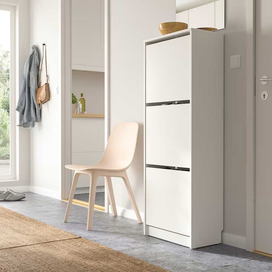 BISSA Szafka na buty 3 przegrody biały 49x28x135 Ikea Nowa w kartonac