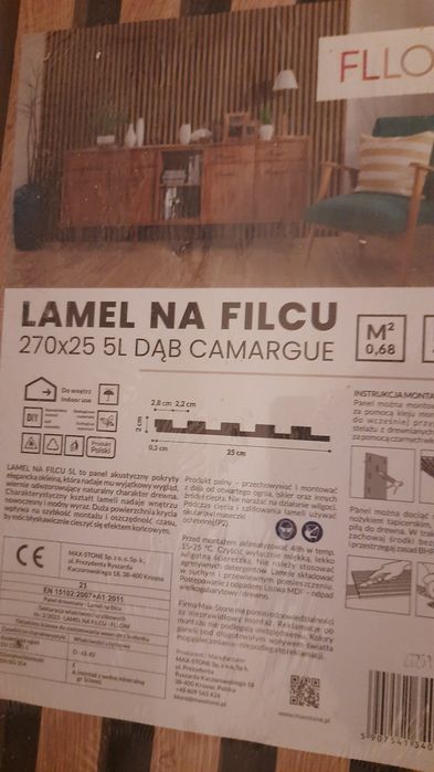 Lamele na filcu 270 x 25