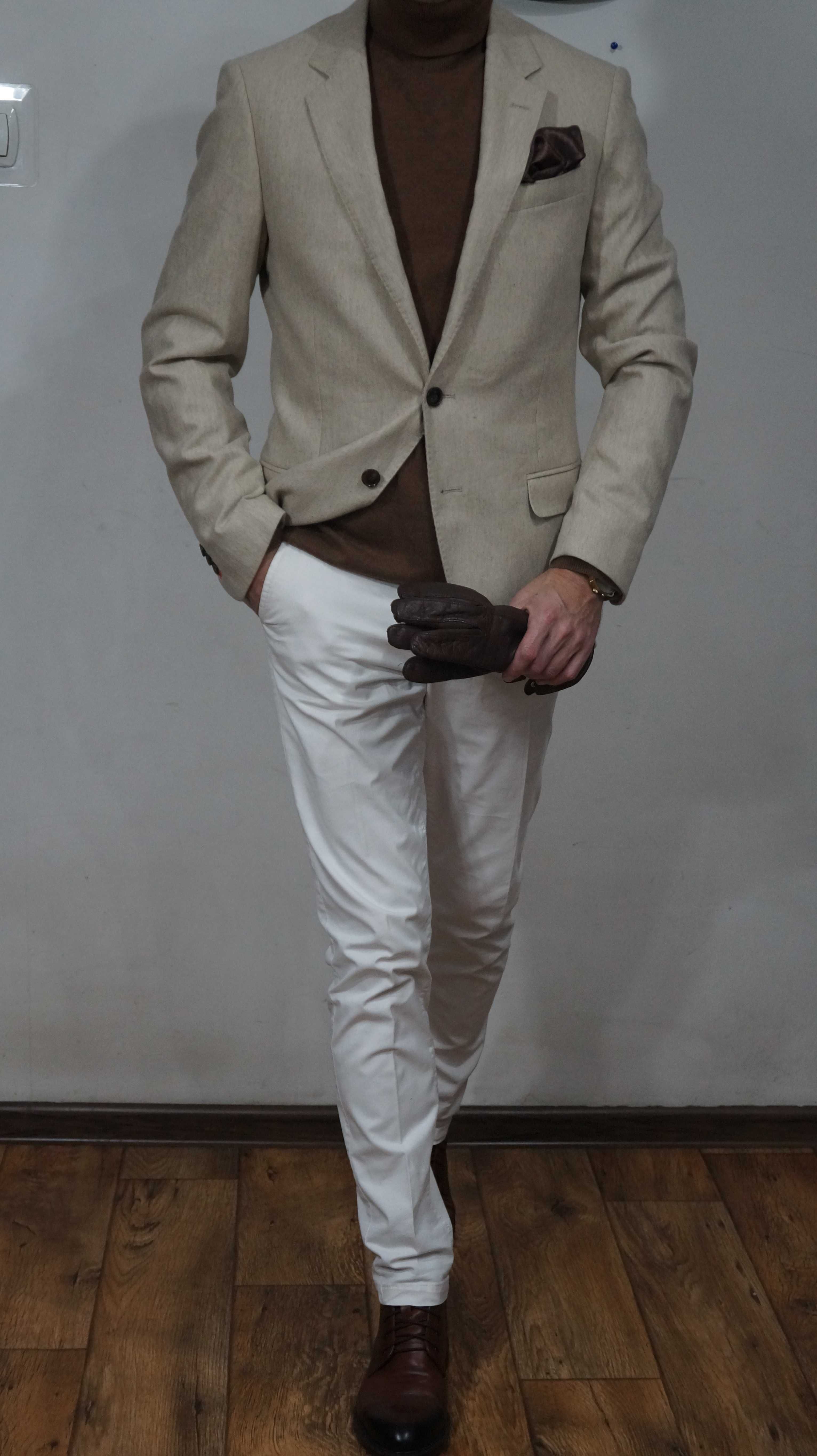 Marynarka Scotch & Soda Rozmiar M Kolor Kremowy Fit