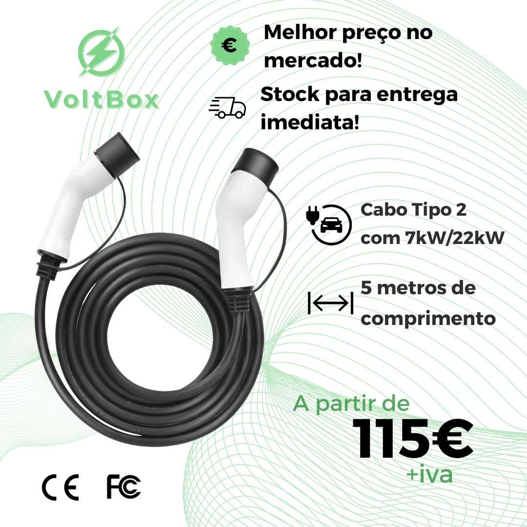 Cabo para carregar veículo elétrico. Tipo2 até 7kW e 22kW.