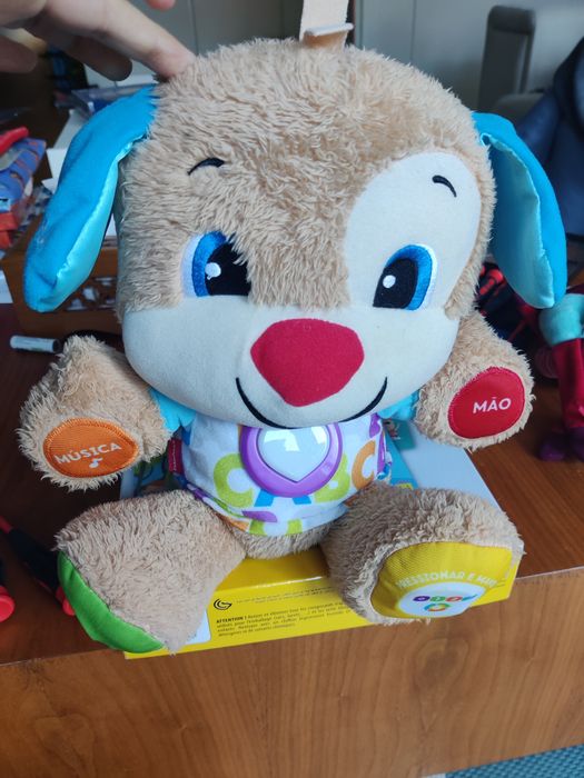 Cãozinho para aprender, Peluche educativa, Fisher Price