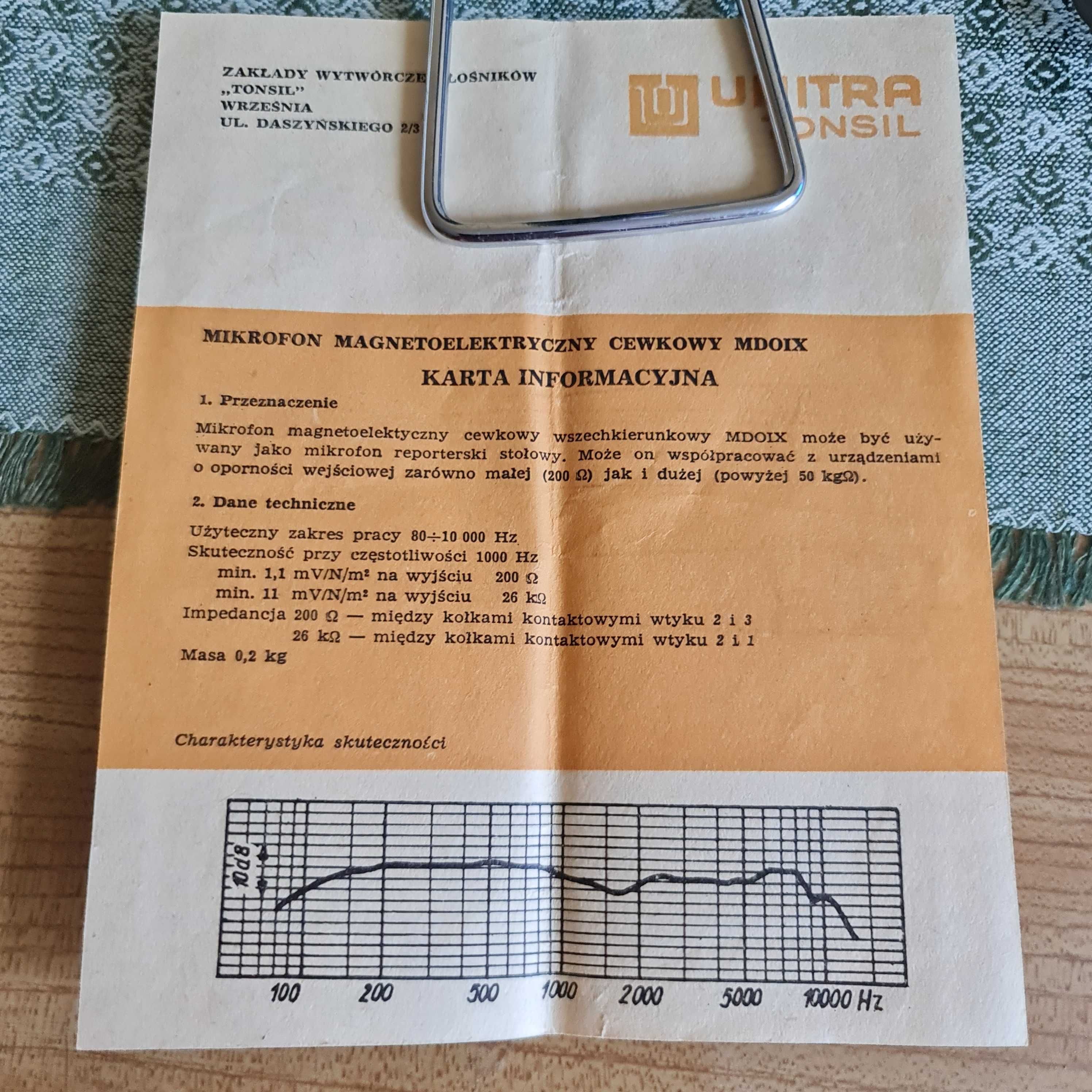 MIKROFON Unitra Tonsil MDO-IX 676