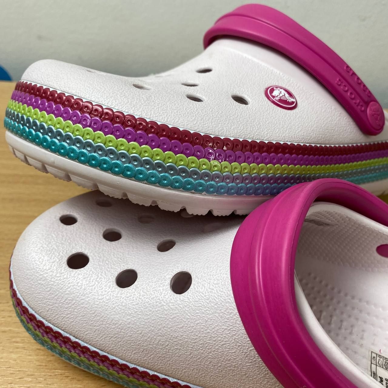 Уцінка! Крокси жіночі CROCS Crocband Barely Pink Розмір 36 ( W6)