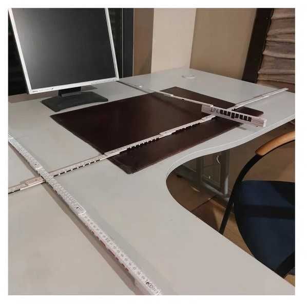 Biurko menadżerskie 120x120x80 stabilne wyprofilowane przelot na kable