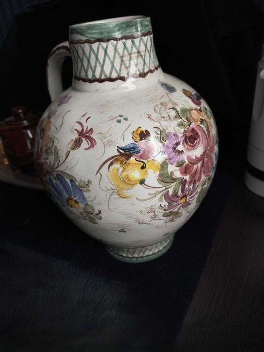 Wazon Escher Keramik – ręcznie malowany, Bawaria, 28 cm Vintage