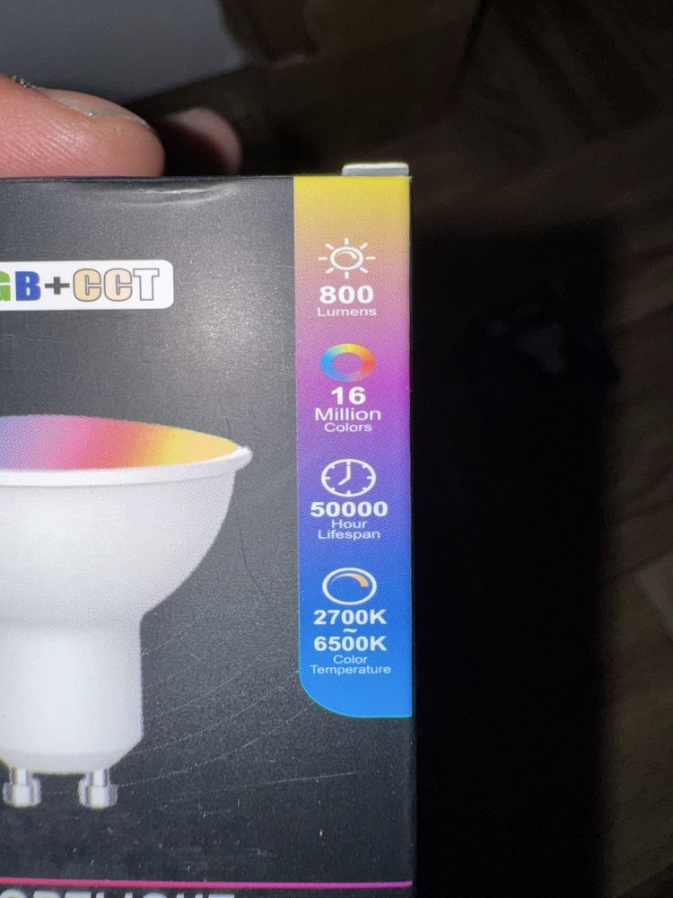 2 Żarówki Halogenowe LED GU10 RGB CCT + Biały WiFi TUYA SMART 5W