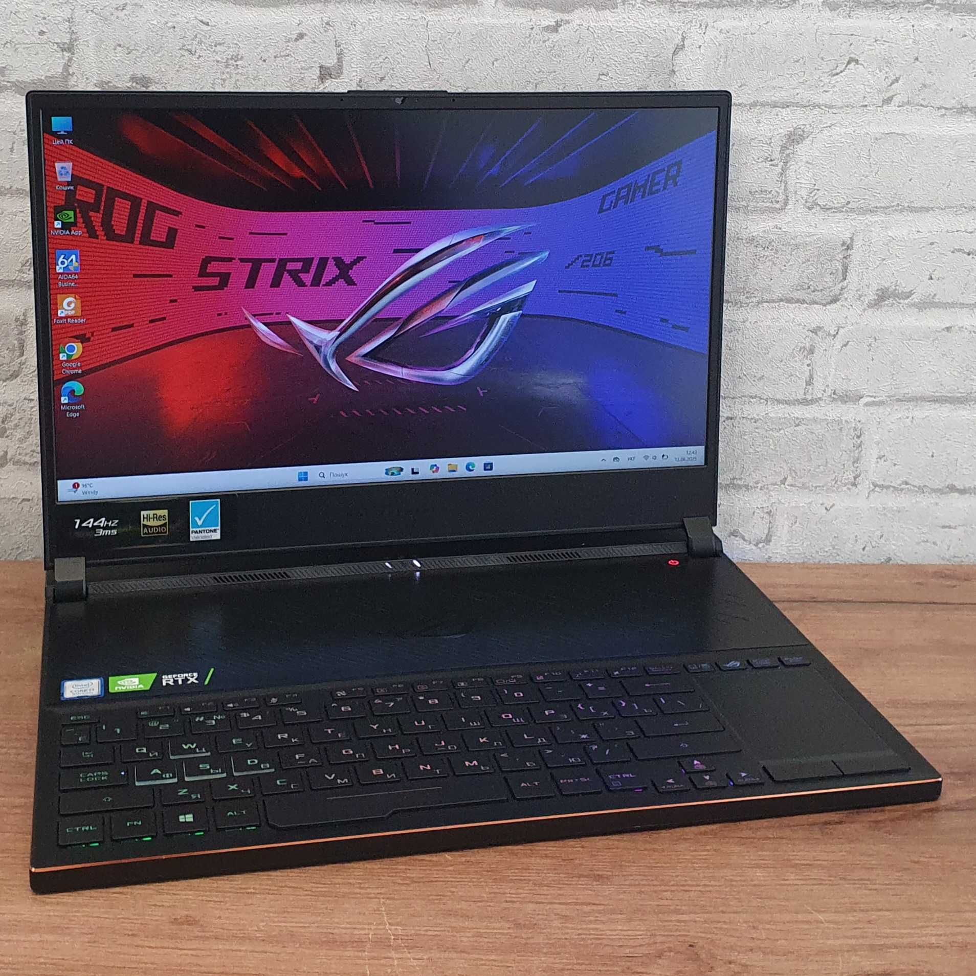 Игровой ноутбук ASUS Zephyrus• I7-9750H•RTX2070 Max-Q 8GB•480SSD•16ГБ•