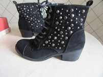 Buty Damskie Botki Graceland roz. 41 Czarne Zamszowe