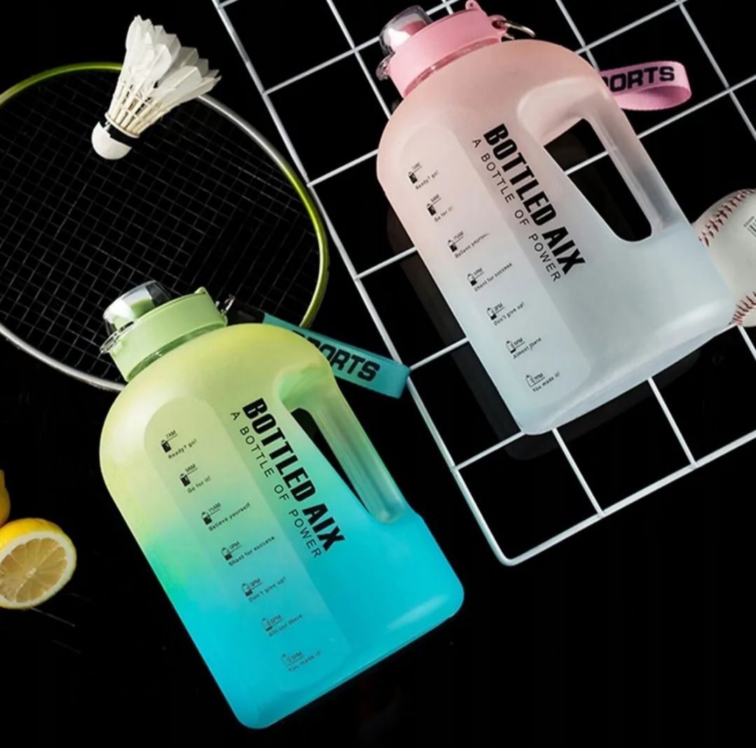 Butelka bidon shaker 2,2L z ustnikiem miarką motywacyjna turystyczna