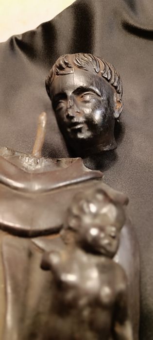 Grande Escultura do Sto António, madeira maciça, séc XIX