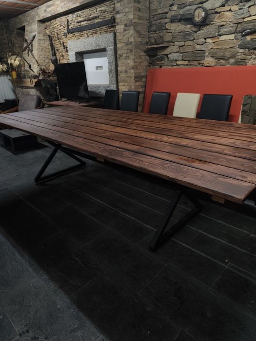 Mesa madeira e ferro