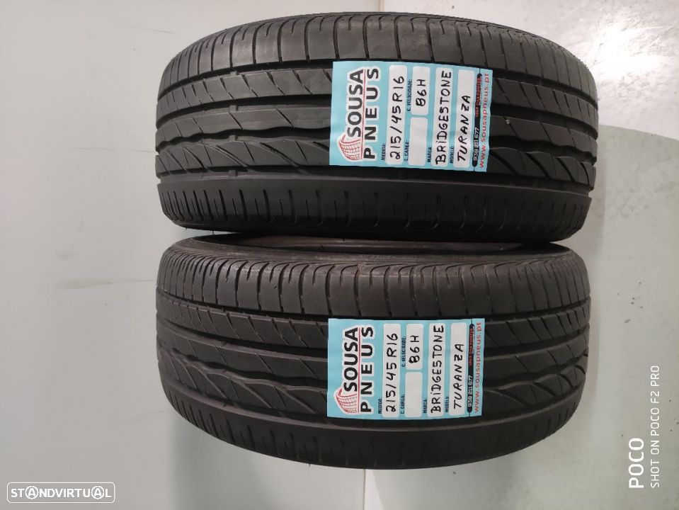 2 pneus 95% de piso 215 /45/16 bridgestone - oferta dos portes