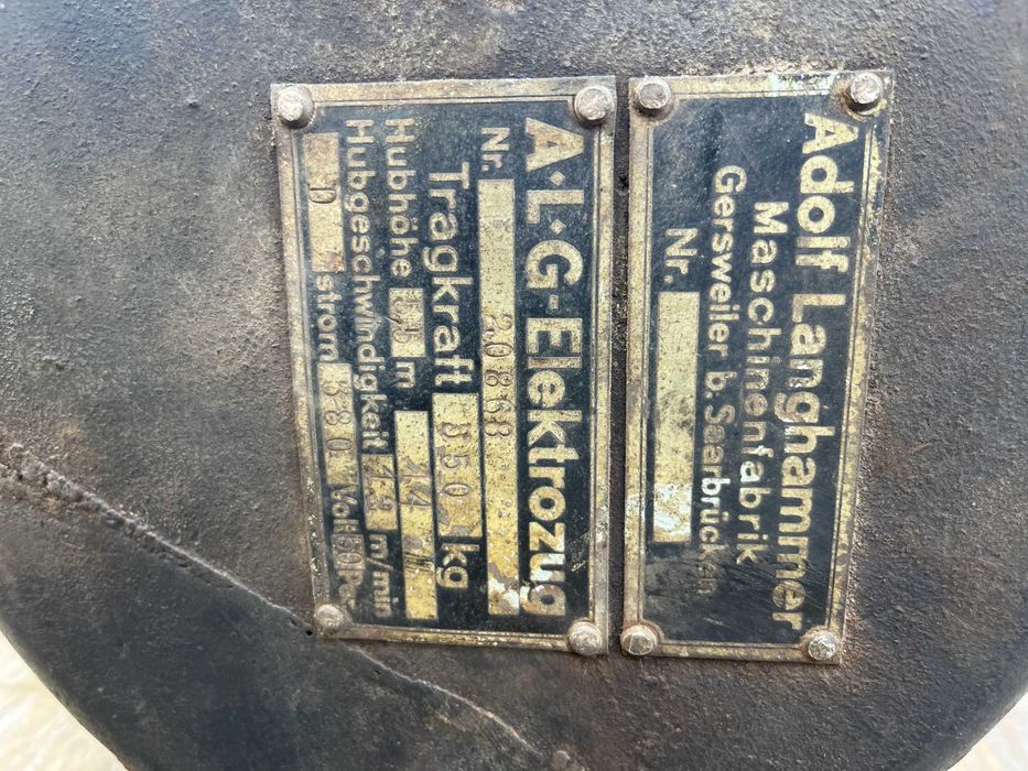 Wciągnik elektryczny A.L.G. Elektrozug – 550 kg / 5,5 m