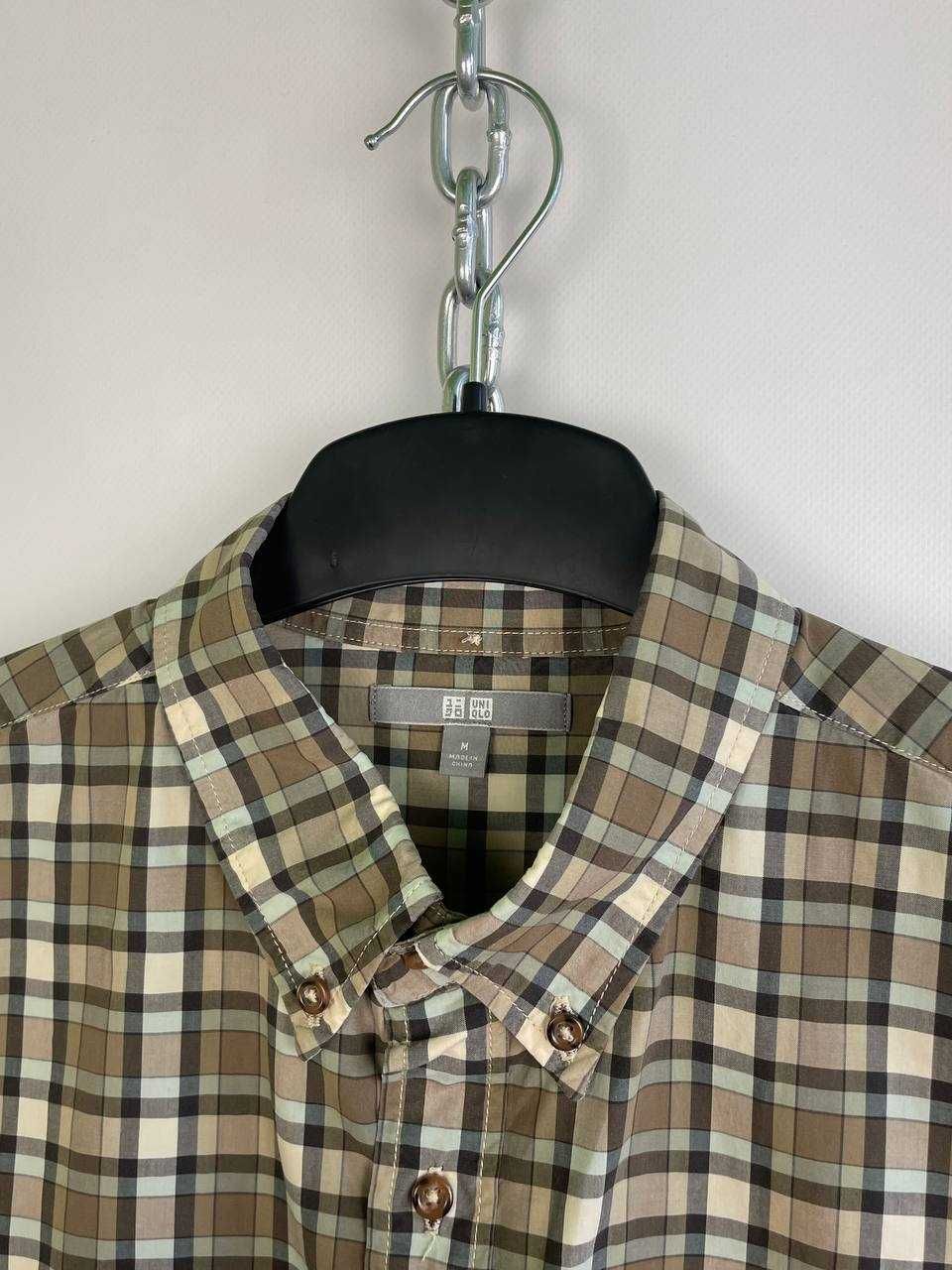 Чоловіча бавовняна літня сорочка в клітинку uniqlo