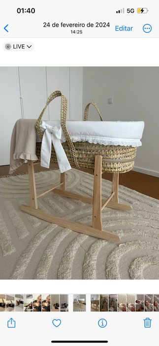 Alcofa bebé palhinha