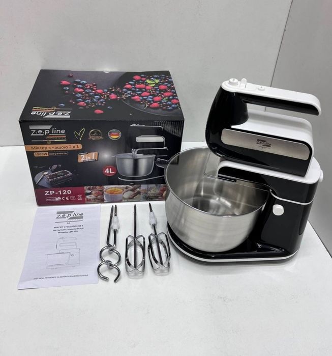 Миксер с металлической чашей на 4Л Zepline  1500WATT