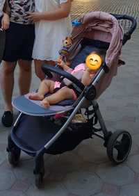 Рожева коляска (візочок) для дівчинки Baby Design Wave