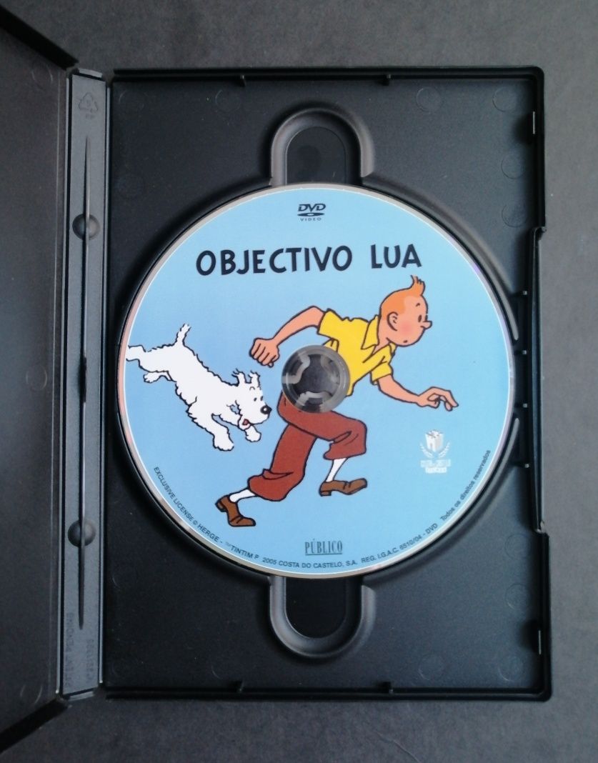 DVD do filme as aventuras do Tintim, OBJECTIVO LUA,  edição do Público